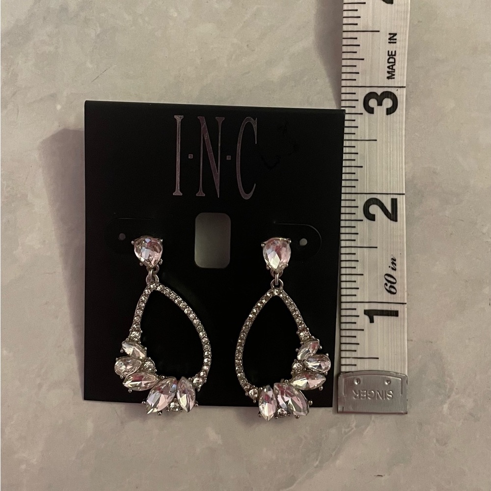 INC Rhinestone Earrings - Picture 3 of 3